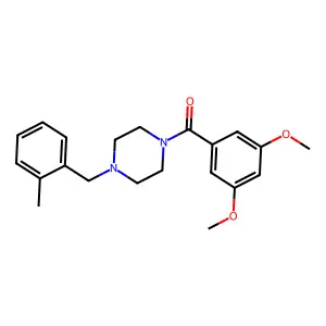 (3,5-Dimethoxyphenyl)-[4-[(2-methylphenyl)methyl]piperazin-1-yl]methanone structure