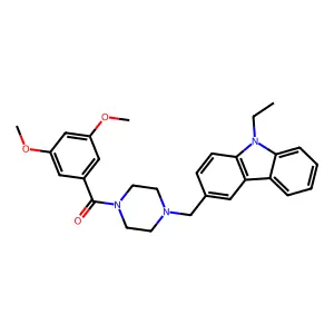 (3,5-Dimethoxyphenyl)-[4-[(9-ethylcarbazol-3-yl)methyl]piperazin-1-yl]methanone structure