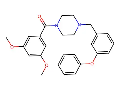(3,5-Dimethoxyphenyl)-[4-[(3-phenoxyphenyl)methyl]piperazin-1-yl]methanone structure