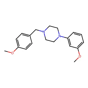 1-(3-Methoxyphenyl)-4-[(4-methoxyphenyl)methyl]piperazine structure