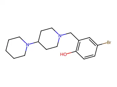 4-Bromo-2-[(4-piperidin-1-ylpiperidin-1-yl)methyl]phenol structure
