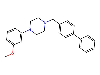 3-Methoxy-1-{4-[(4-phenylphenyl)methyl]piperazinyl}benzene structure