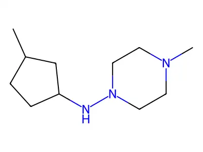 4-methyl-N-(3-methylcyclopentyl)piperazin-1-amine structure