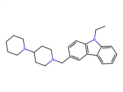 9-Ethyl-3-[(4-piperidin-1-ylpiperidin-1-yl)methyl]carbazole structure