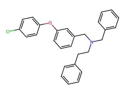 N-benzyl-N-[[3-(4-chlorophenoxy)phenyl]methyl]-2-phenylethanamine structure