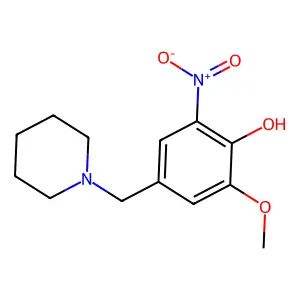 2-Methoxy-6-nitro-4-(piperidin-1-ylmethyl)phenol structure