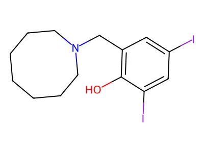 2-(Azocan-1-ylmethyl)-4,6-diiodophenol structure