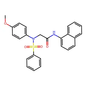 2-[N-(benzenesulfonyl)-4-methoxyanilino]-N-naphthalen-1-ylacetamide structure
