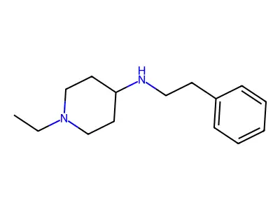 1-ethyl-N-(2-phenylethyl)piperidin-4-amine structure