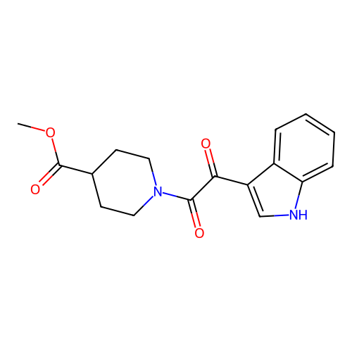 methyl 1-[2-(1H-indol-3-yl)-2-oxoacetyl]piperidine-4-carboxylate structure