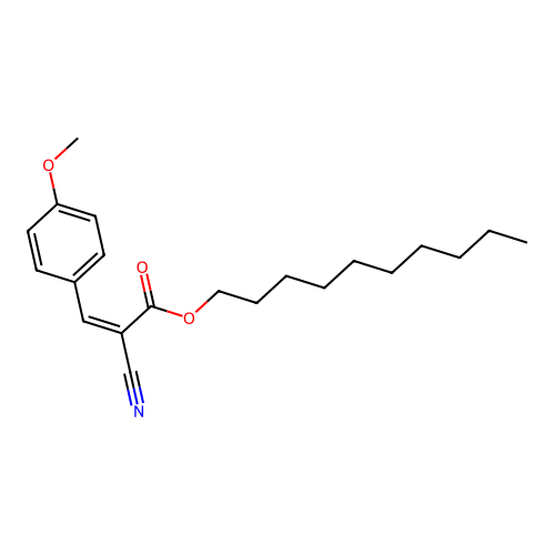 decyl (2Z)-2-cyano-3-(4-methoxyphenyl)prop-2-enoate structure