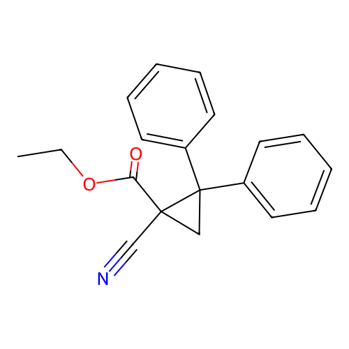 Ethyl 1-cyano-2,2-diphenylcyclopropanecarboxylate structure