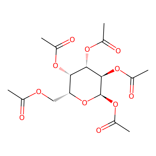 alpha-D-Galactopyranose, 1,2,3,4,6-pentaacetate structure