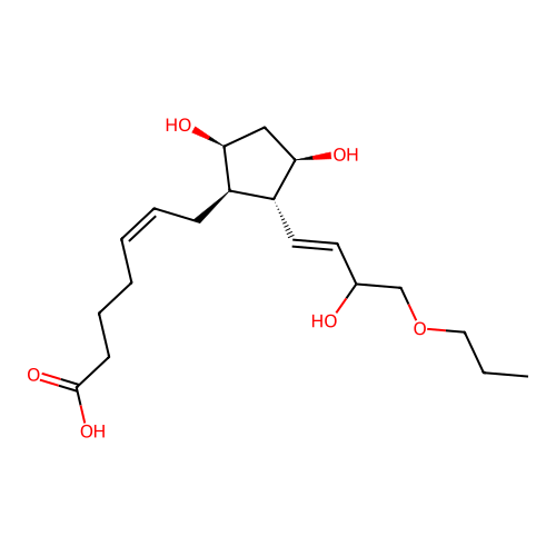 5-Heptenoic acid, 7-(3,5-dihydroxy-2-(3-hydroxy-4-propoxy-1-butenyl)cyclopentyl)-, (1R-(1-alpha(Z),2-beta(1E,3S*),3-alpha,5-alpha))- structure