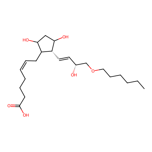 5-Heptenoic acid, 7-(3,5-dihydroxy-2-(4-(hexyloxy)-3-hydroxy-1-butenyl)cyclopentyl)-, (1R-(1-alpha(Z),2-beta(1E,3S*),3-alpha,5-alpha))- structure