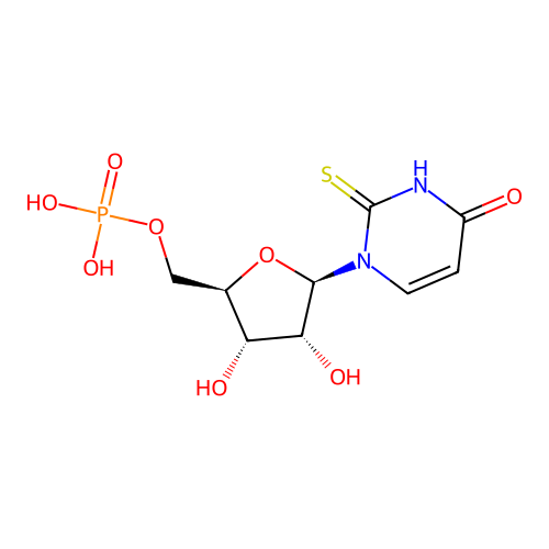 1-(beta-D-Ribofuranosyl)-2-thio-uracil-5'-phosphate structure