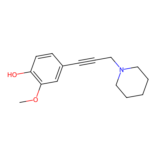 2-Methoxy-4-(3-(piperidin-1-yl)prop-1-yn-1-yl)phenol structure