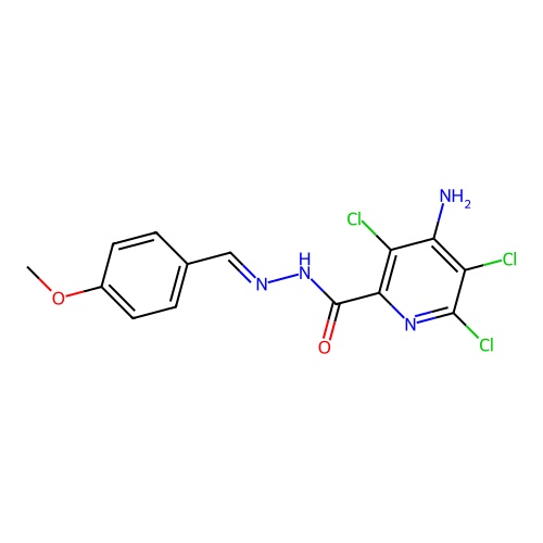 4-amino-3,5,6-trichloro-N-[(E)-(4-methoxyphenyl)methylideneamino]pyridine-2-carboxamide structure