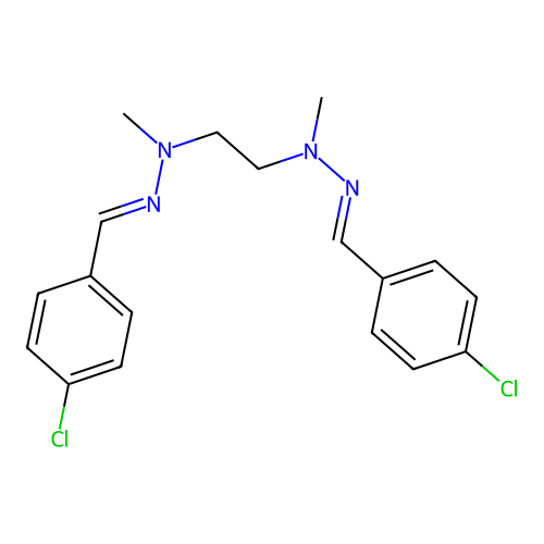 (2E,2'E)-1,1'-ethane-1,2-diylbis[2-(4-chlorobenzylidene)-1-methylhydrazine] structure