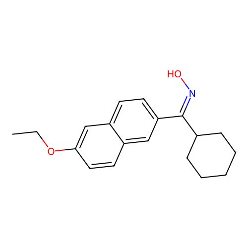 (Z)-1-cyclohexyl-1-(6-ethoxynaphthalen-2-yl)-N-hydroxymethanimine structure