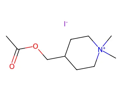 Piperidinium, 1,1-dimethyl-4-(hydroxymethyl)-, iodide, acetate structure