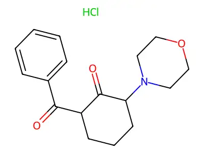 Cyclohexanone, 2-benzoyl-6-morpholino-, hydrochloride structure
