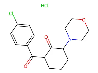 2-(4-Chlorobenzoyl)-6-(morpholin-4-yl)cyclohexan-1-one--hydrogen chloride (1/1) structure