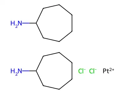 Platinum(2+) chloride--cycloheptanamine (1/2/2) structure