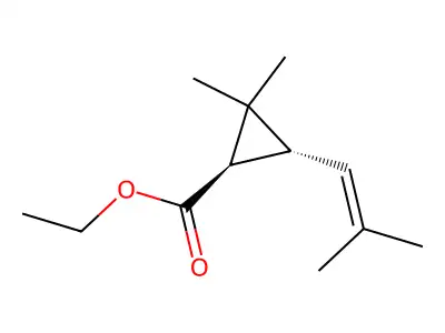Ethyl trans-chrysanthemate structure