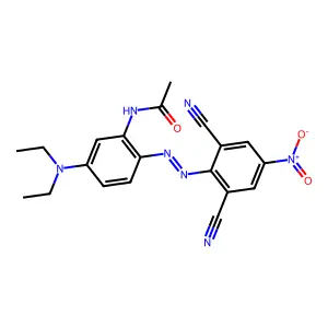 N-[2-[(2,6-dicyano-4-nitrophenyl)azo]-5-(diethylamino)phenyl]acetamide structure
