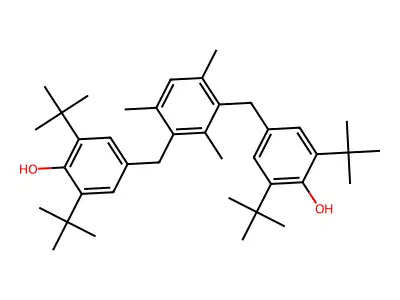 4,4'-((2,4,6-Trimethyl-1,3-phenylene)bis(methylene))bis(2,6-DI-tert-butylphenol) structure