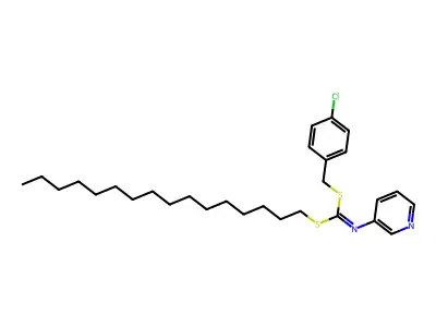(4-Chlorophenyl)methyl hexadecyl 3-pyridinylcarbonimidodithioate structure