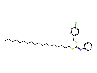 (4-Chlorophenyl)methyl octadecyl 3-pyridinylcarbonimidodithioate structure