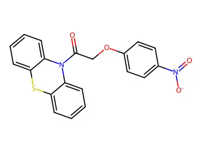 10H-Phenothiazine, 10-((4-nitrophenoxy)acetyl)- structure