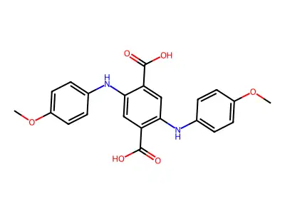 1,4-Benzenedicarboxylic acid, 2,5-bis[(4-methoxyphenyl)amino]- structure