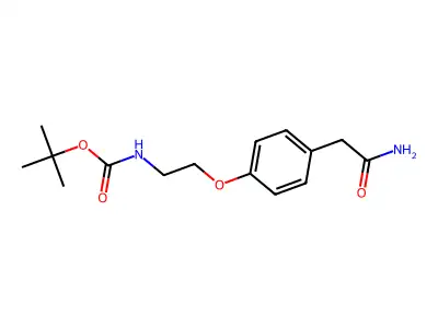 tert-butyl N-[2-[4-(2-amino-2-oxoethyl)phenoxy]ethyl]carbamate structure