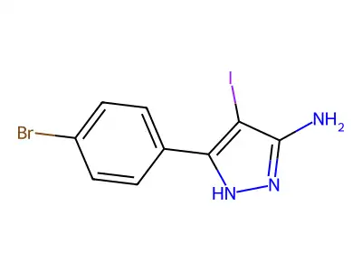3-(4-bromophenyl)-4-iodo-1H-pyrazol-5-amine structure