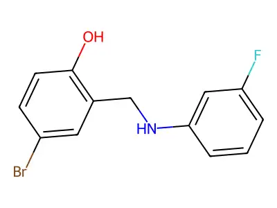 4-Bromo-2-{[(3-fluorophenyl)amino]methyl}phenol structure