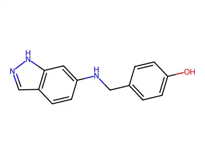 4-{[(2H-indazol-6-yl)amino]methyl}phenol structure