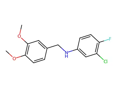 3-chloro-N-[(3,4-dimethoxyphenyl)methyl]-4-fluoroaniline structure
