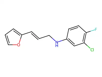 3-Chloro-4-fluoro-N-[3-(2-furanyl)-2-propen-1-yl]benzenamine structure