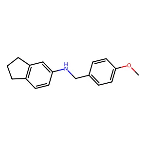 N-[(4-methoxyphenyl)methyl]-2,3-dihydro-1H-inden-5-amine structure
