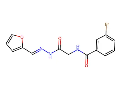 3-bromo-N-[2-[2-(furan-2-ylmethylidene)hydrazinyl]-2-oxoethyl]benzamide structure