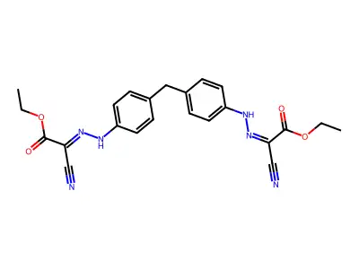 ethyl (2E)-2-cyano-2-[[4-[[4-[(2Z)-2-(1-cyano-2-ethoxy-2-oxoethylidene)hydrazinyl]phenyl]methyl]phenyl]hydrazinylidene]acetate structure