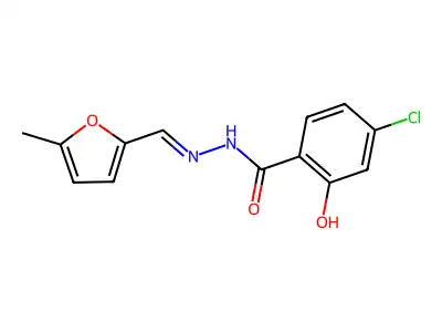 4-chloro-2-hydroxy-N-[(E)-(5-methylfuran-2-yl)methylideneamino]benzamide structure