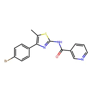 N-[4-(4-bromophenyl)-5-methyl-1,3-thiazol-2-yl]pyridine-3-carboxamide structure