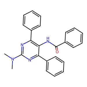 N-[2-(dimethylamino)-4,6-diphenylpyrimidin-5-yl]benzamide structure