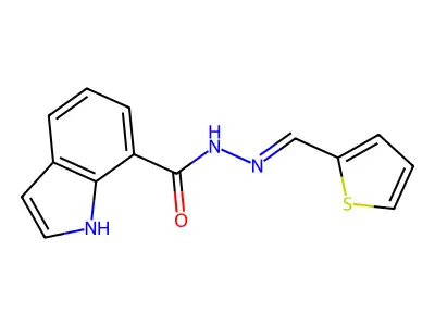 N-(thiophen-2-ylmethylideneamino)-1H-indole-7-carboxamide structure