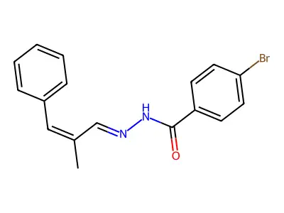 4-bromo-N-[(2-methyl-3-phenylprop-2-enylidene)amino]benzamide structure
