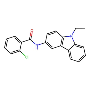 2-chloro-N-(9-ethylcarbazol-3-yl)benzamide structure